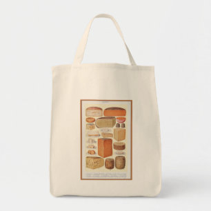Bolso De Tela Collage vintage de quesos domésticos, 1923 Grocery