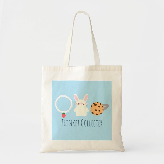 Bolso De Tela Collar Cuto De Fresas, Conejo Y Anillo (Frente)