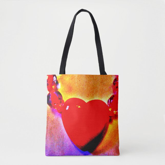 Bolso De Tela Collar del corazón rojo (Anverso)