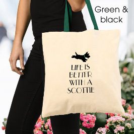Bolso De Tela Collar verde de perro escocés personalizado