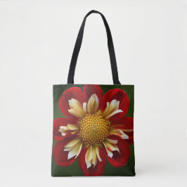 Bolso De Tela Collarette Roja Dahlia Floral