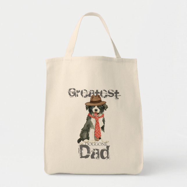 Bolso De Tela Collie Fronterizo papá (Frente)