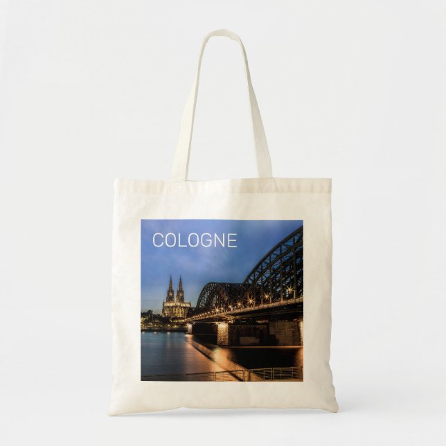 Bolso De Tela Cologne Cityscape Alemania Dom Noche Souvenir (Frente)
