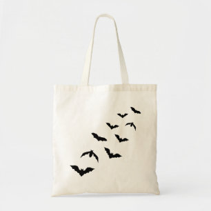 Bolso De Tela Colonia De Siluetas De Murciélagos Negros Voladore
