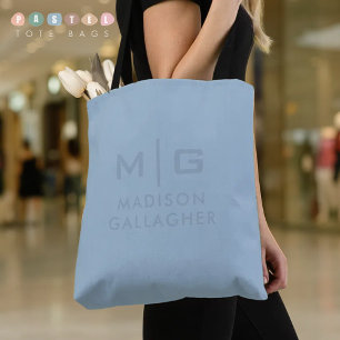 Bolso De Tela Color Azul Bebé Pastel Suave Sólido del Cielo