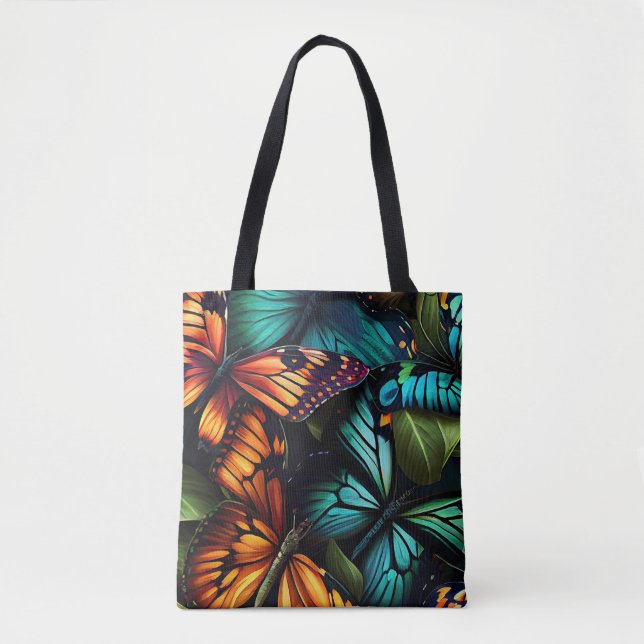 Bolso De Tela Color Burst–Butterflies in Motion (Anverso)
