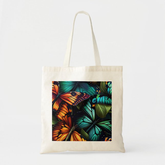 Bolso De Tela Color Burst – Butterflies in Motion (Frente)