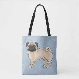 Bolso De Tela Color cervatillo Pug adorable limpia raza de perro