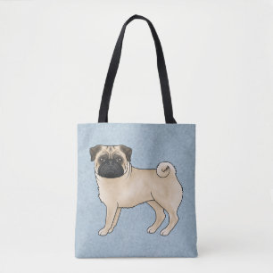 Bolso De Tela Color cervatillo Pug adorable limpia raza de perro