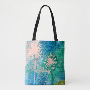 Bolso De Tela Color de agua abstracto de Dandelion pintado