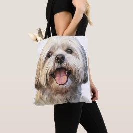 BOLSO DE TELA COLOR DE AGUA ADORABLE LHASA APSO DOG