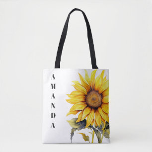 Bolso De Tela Color de agua amarillo elegante nombre personaliza