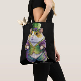 BOLSO DE TELA COLOR DE AGUA MARDI GRAS HAMSTER CON GORRA