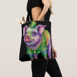 BOLSO DE TELA COLOR DE AGUA MARDI GRAS PINK PIG