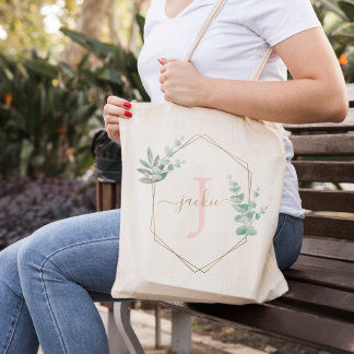 Bolso De Tela Color de agua rosa Eucalyptus Frame Monogramado