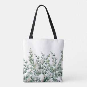 Bolso De Tela Color de agua verde Eucalyptus Leaf