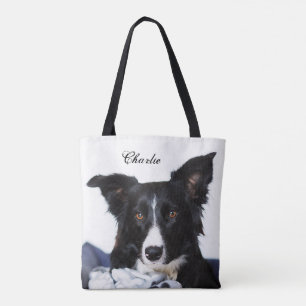 Bolso De Tela Color de borde blanco y negro personalizado