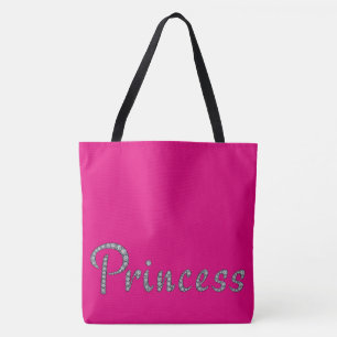 Bolso De Tela Color del fondo del bling de la princesa y del per