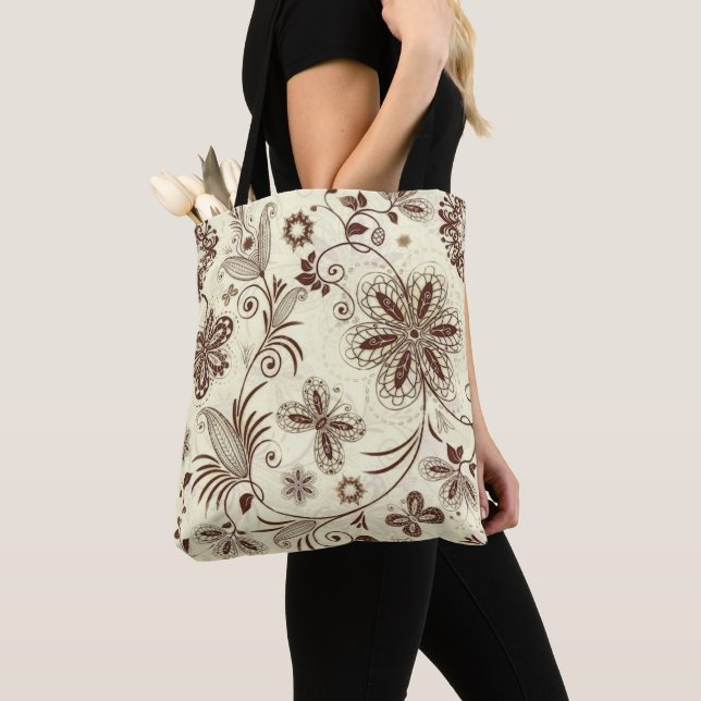Bolso De Tela Color Floral Seamless Pattern (Detalle)