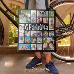 Bolso De Tela Color Personalizado de la abuela moderna 21 Collag<br><div class="desc">Cree una bolsa de tote moderna de collage de fotos para una abuela utilizando esta plantilla fácil de subir con 21 fotos de sus nietos en varios tamaños y formas y el título GRANDMA en tipografía divertida y blanca según su elección de color de fondo. Hace un regalo significativo para...</div>
