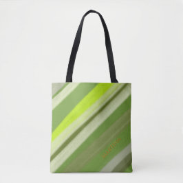Bolso De Tela Color Personalizado de Nombre Rayas Verde Lima