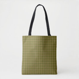 Bolso De Tela Color Retro Cuadros Verde Oliva