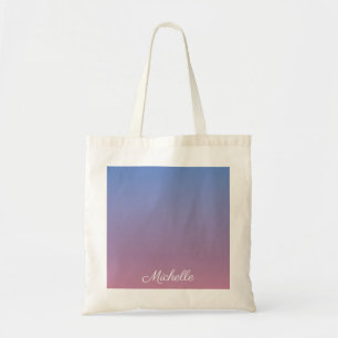 Bolso De Tela Color rosa pálido y gris azul