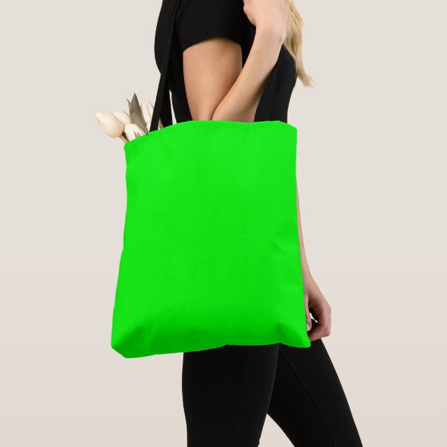 Bolso De Tela Color sólido verde neotelítrico | Clásica (Detalle)