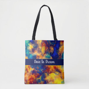 Bolso De Tela Color Splash Azul Rojo Amarillo Verde azulado Tote