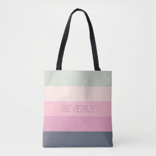 Bolso De Tela Color verde rosa gris pastel 5 colores Nombre pers