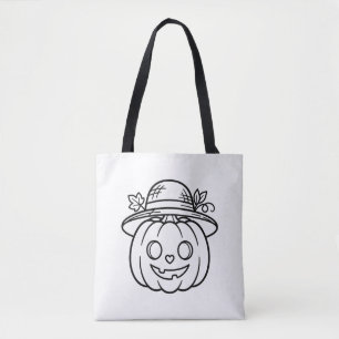 Bolso De Tela Colorea tu propia calabaza de verano con sombrero 