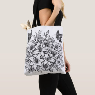 Bolso De Tela Colorea tu propia mariposa floral