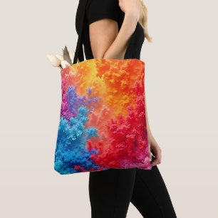 Bolso De Tela Colores abstractos y vibrantes de nubes