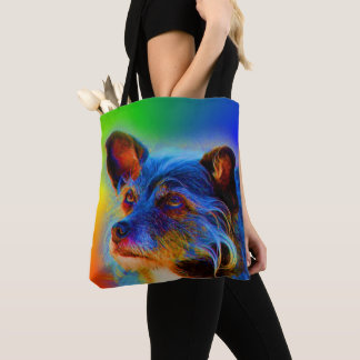 Bolso De Tela Colores arcoiris mezcla terrible arte de perro abs