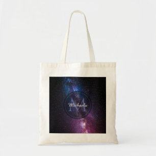 Bolso De Tela Colores brillantes de la vía láctea monograma pers