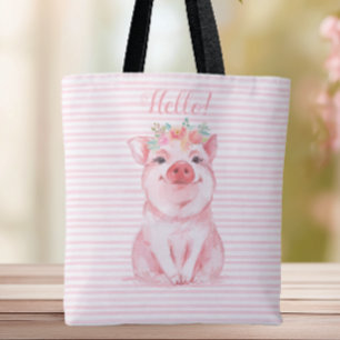 Bolso De Tela Colores de agua Adorables Tiras rosadas