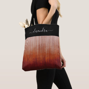 Bolso De Tela Colores de energía rústico oscuro, rayas persona