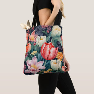 Bolso De Tela Colores de flores de jardín