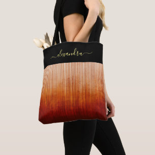 Bolso De Tela Colores de fuego moda oscura rústica a rayas perso
