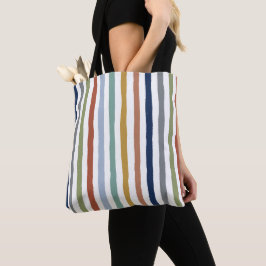 Bolso De Tela Colores De Inspiración Impresionista, Rayas De Man