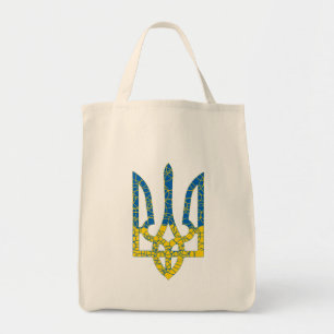 Bolso De Tela Colores de la bandera de Ucrania con textura de tr
