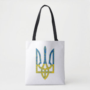 Bolso De Tela Colores de la bandera de Ucrania con textura de tr