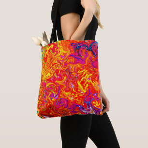 Bolso De Tela Colores de Lava en Negrita Diseño Abstracto