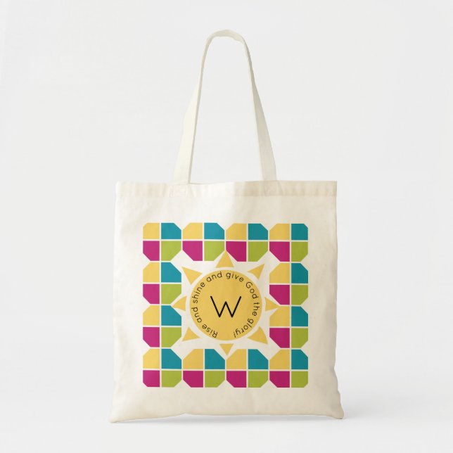 Bolso De Tela COLORES DE VERANO | Cita cristiana | MONOGRAM (Frente)