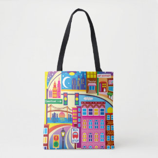 Bolso De Tela Colores del paisaje urbano