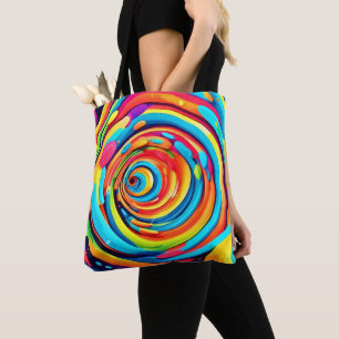 Bolso De Tela Colores giratorios en túnel psicodélico