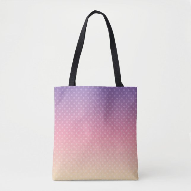 Bolso De Tela Colores gradientes pastel suave polka punto violet (Anverso)
