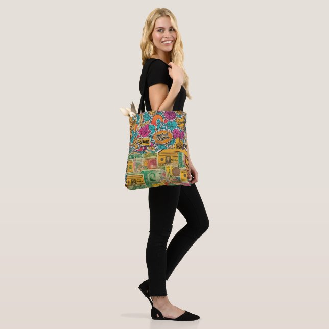 Bolso De Tela "Colores locos vibrantes - Destacar con estilo (Puesto)