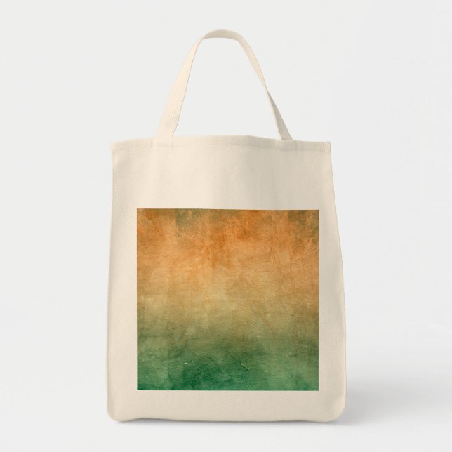 Bolso De Tela Colores ondulados - Naranja y verde (Frente)
