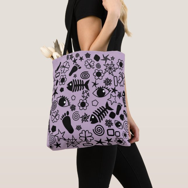 Bolso De Tela Colores personalizados Tote Bag Diseño de Arte Mod (Detalle)